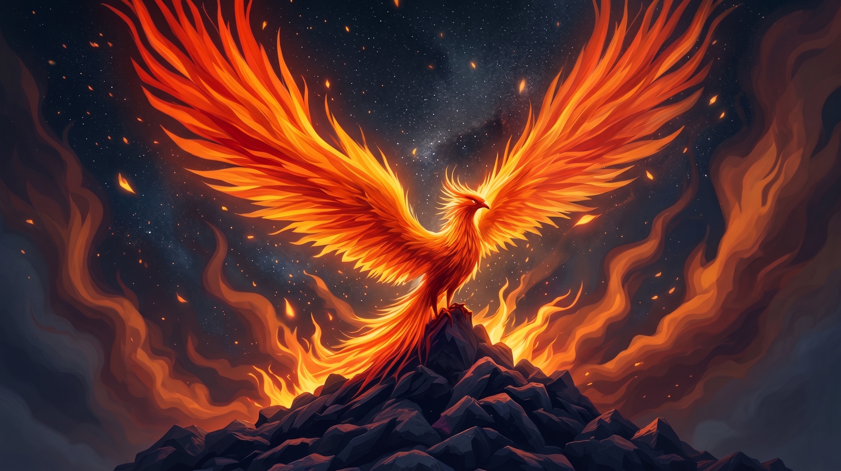 Fênix renascendo das cinzas